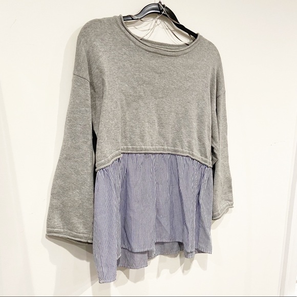 Moon & Madison | Pinstripe Babydoll Tee - Picture 3 of 5